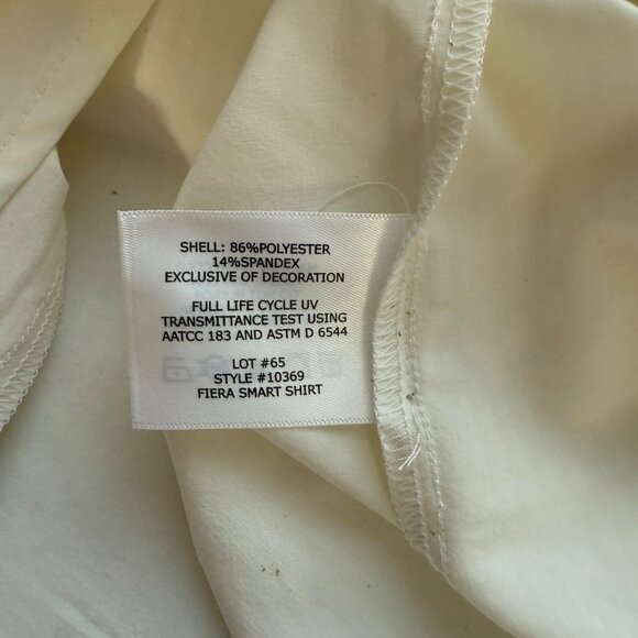 Coolibar Fiera Smart Shirt Mens M White UPF 50+ Polyester Spandex UV Protection - Picture 4 of 8